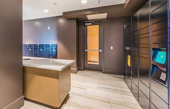 Mail room at 808 West Apartments in San Jose CA